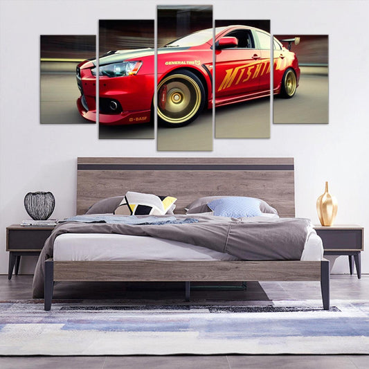 Mitsubishi Lancer 5 Panel Canvas Print Wall Art - GotItHere.com
