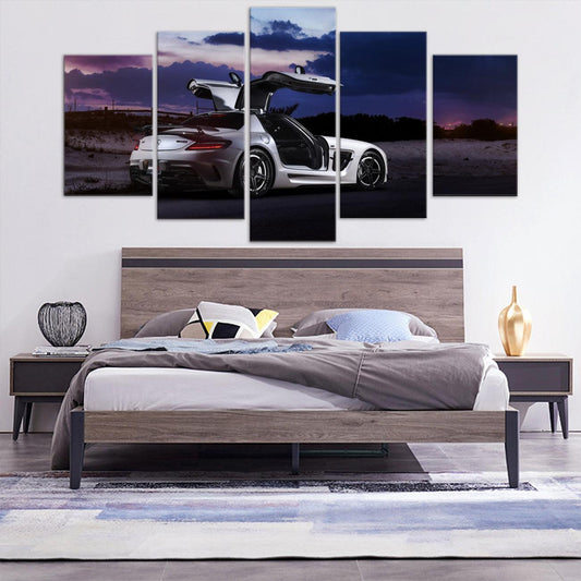 Mercedes SLS AMG 5 Panel Canvas Print Wall Art - GotItHere.com