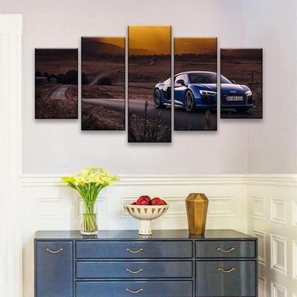 Audi R8 5 Panel Canvas Print Wall Art - GotItHere.com