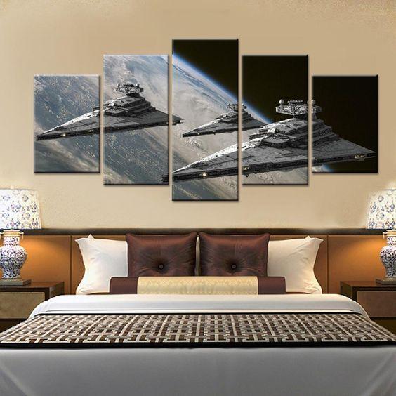 Star Wars Imperial Star Destroyers 5 Panel Canvas Wall Art Print - GotItHere.com