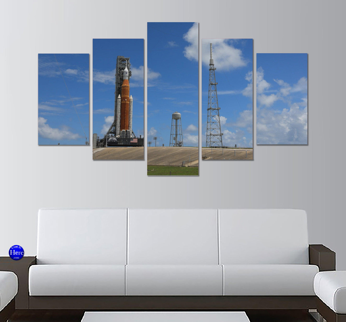Artemis I Space Launch System (SLS) and Orion Launch Pad 39B 5 Panel Canvas Print Wall Art - GotItHere.com