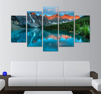 Banff National Park Alberta Canada 5 Panel Canvas Print Wall Art - GotItHere.com
