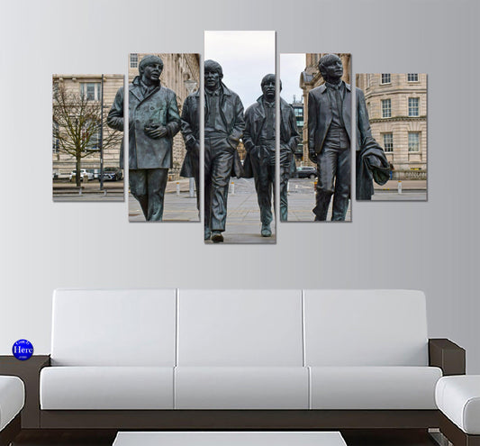 Beatles Statue Liverpool 5 Panel Canvas Print Wall Art - GotItHere.com
