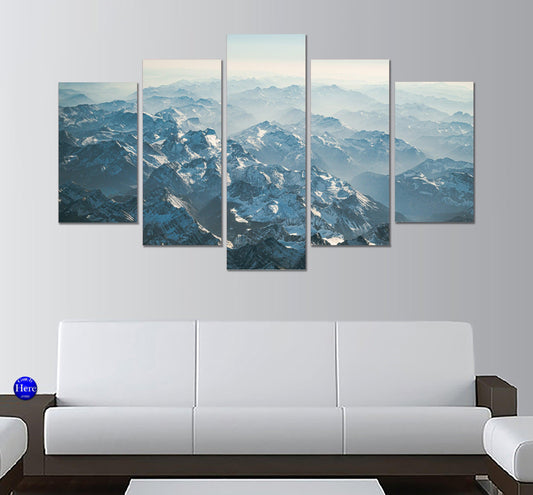 Canadian Rocky Mountains Rockies 5 Panel Canvas Print Wall Art - GotItHere.com