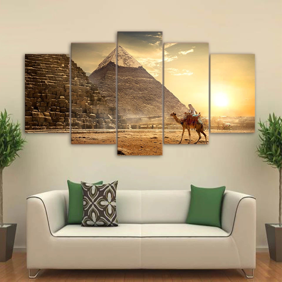 Great Pyramid Of Giza Egypt 5 Panel Canvas Print Wall Art - GotItHere.com