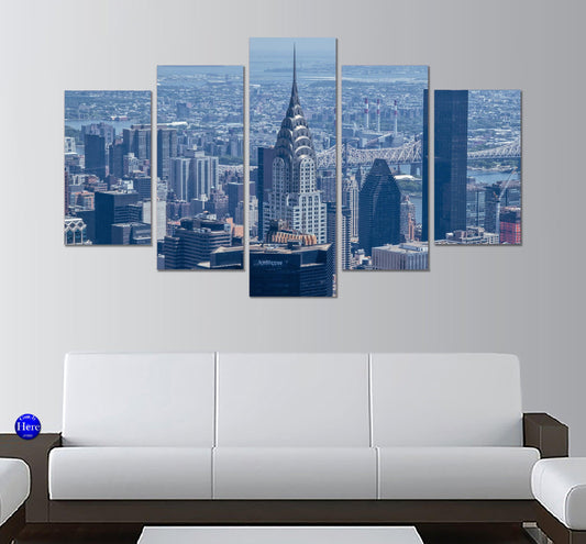 Chrysler Building Manhattan 5 Panel Canvas Print Wall Art - GotItHere.com