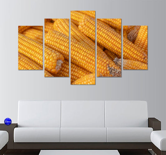 Ears Of Corn 5 Panel Canvas Print Wall Art - GotItHere.com