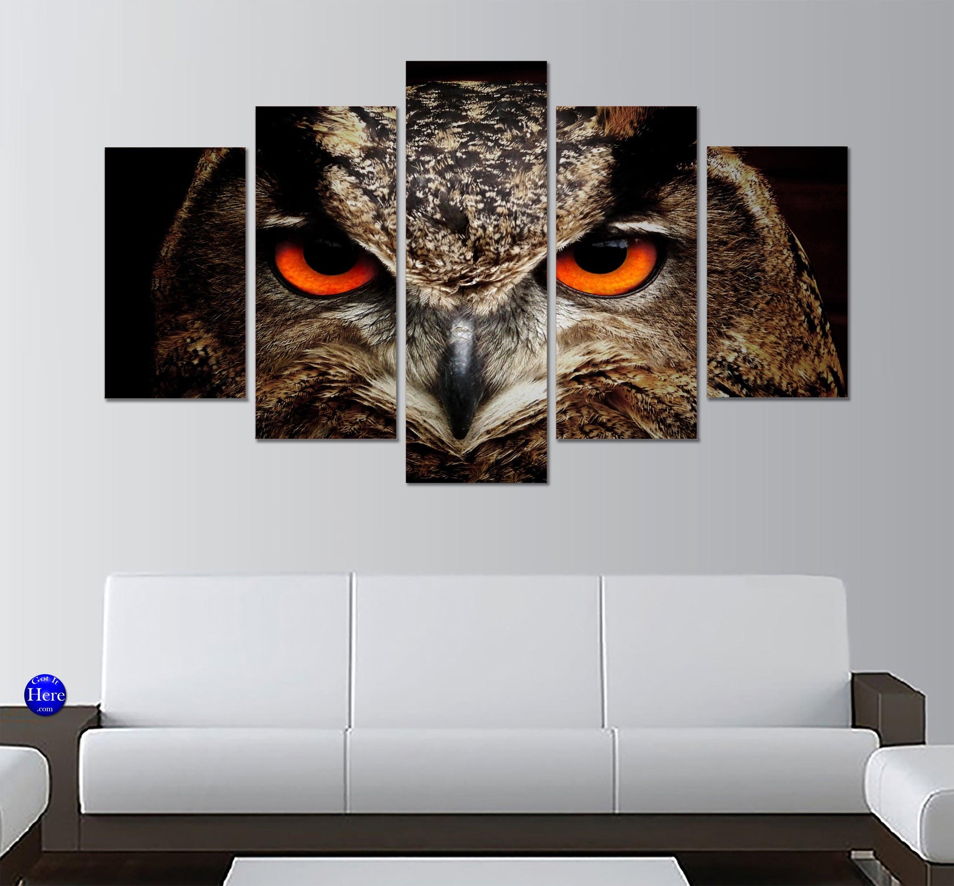 Eurasian Eagle Owl 5 Panel Canvas Print Wall Art - GotItHere.com