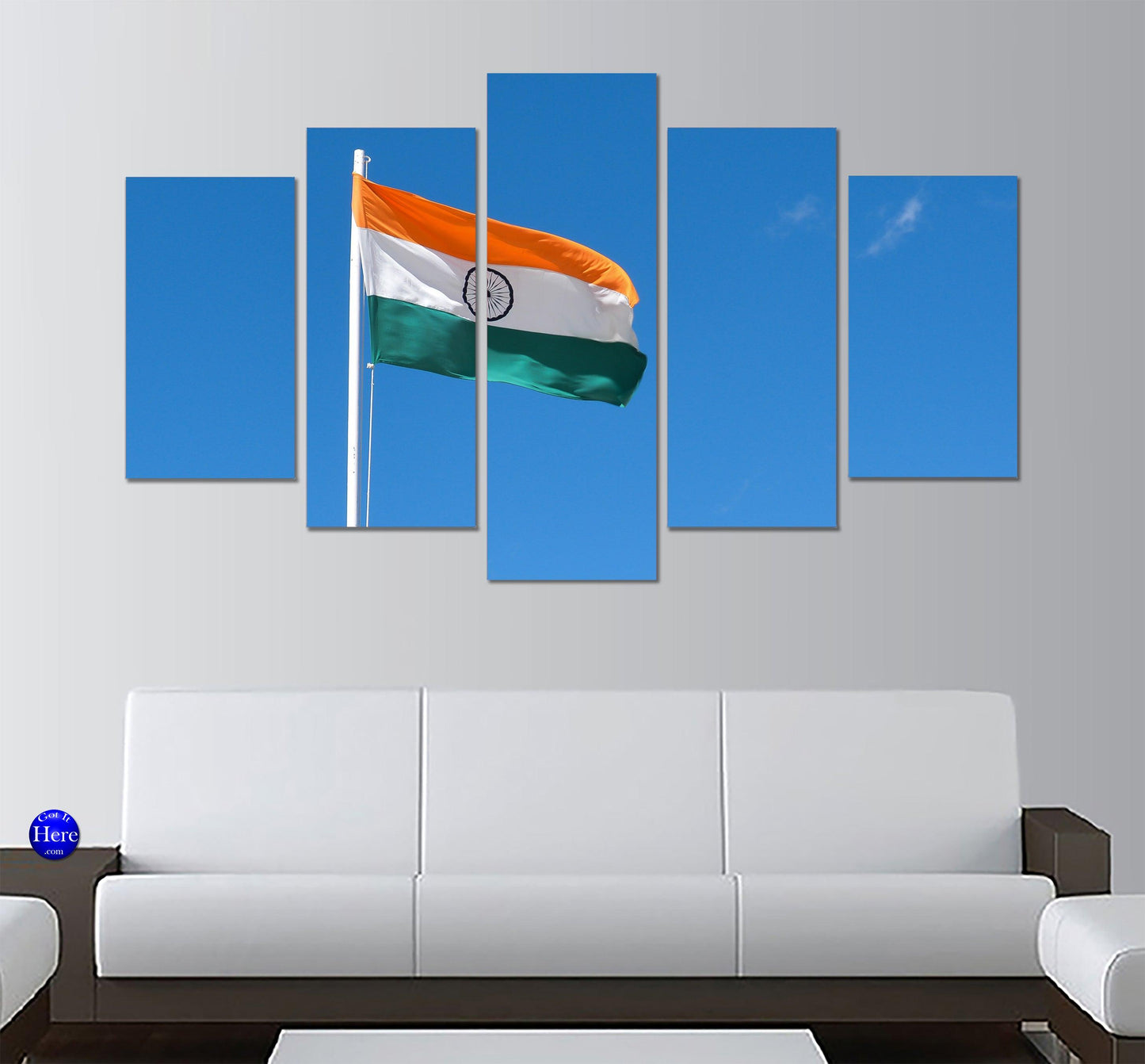 Flag Of India 5 Panel Canvas Print Wall Art - GotItHere.com