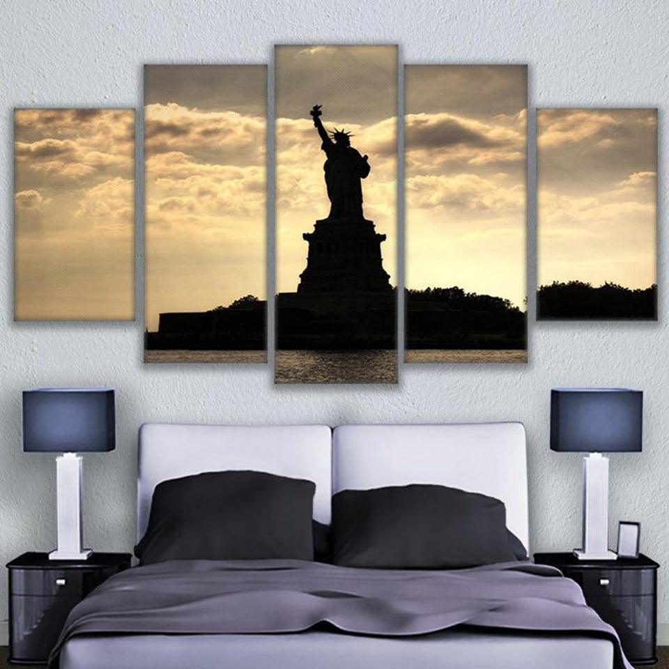 Statue Of Liberty New York 5 Panel Canvas Print Wall Art - GotItHere.com