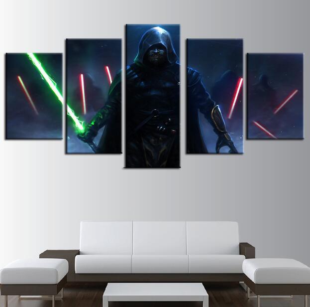 Star Wars Luke Skywalker 5 Panel Canvas Print Wall Art - GotItHere.com