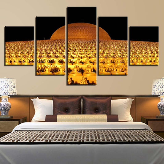 Makha Bucha Buddhist Festival 5 Panel Canvas Print Wall Art - GotItHere.com
