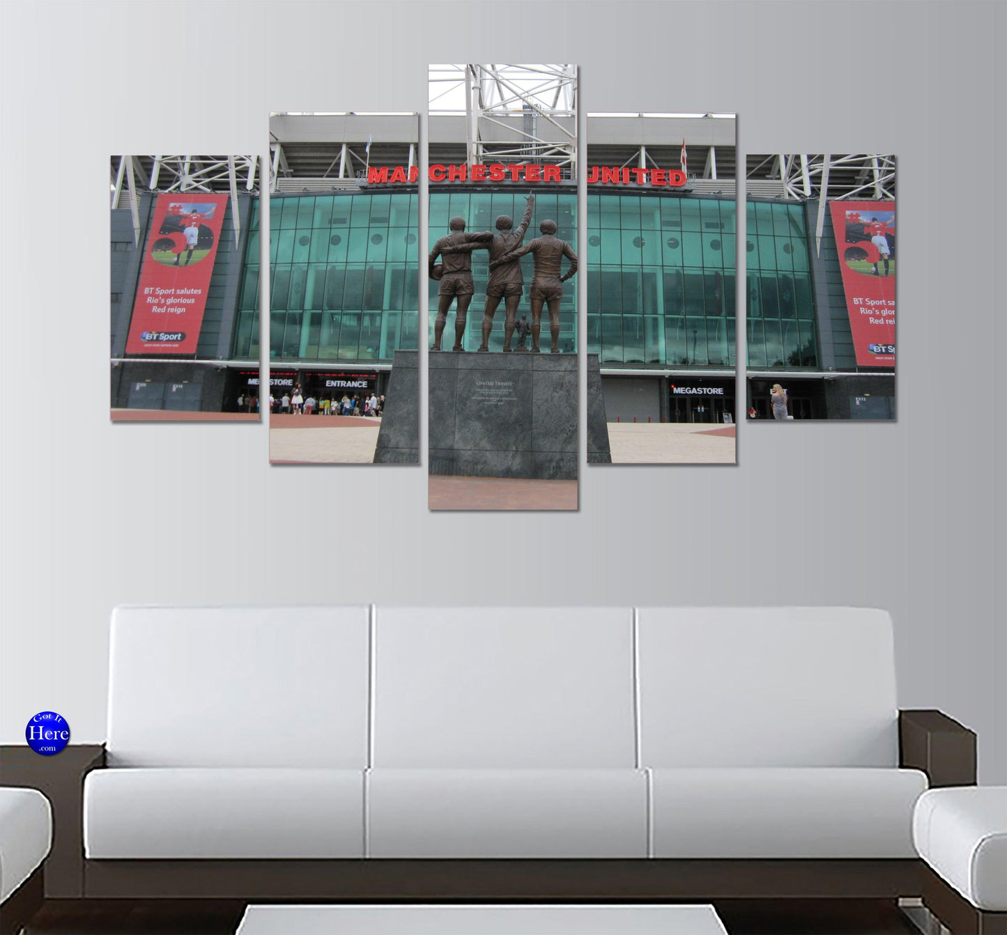 Old Trafford Manchester United 5 Panel Canvas Print Wall Art - GotItHere.com