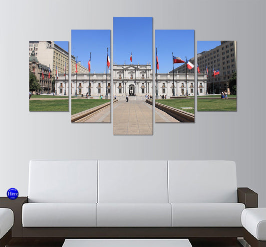 Palacio de La Moneda Santiago Chile 5 Panel Canvas Print Wall Art - GotItHere.com