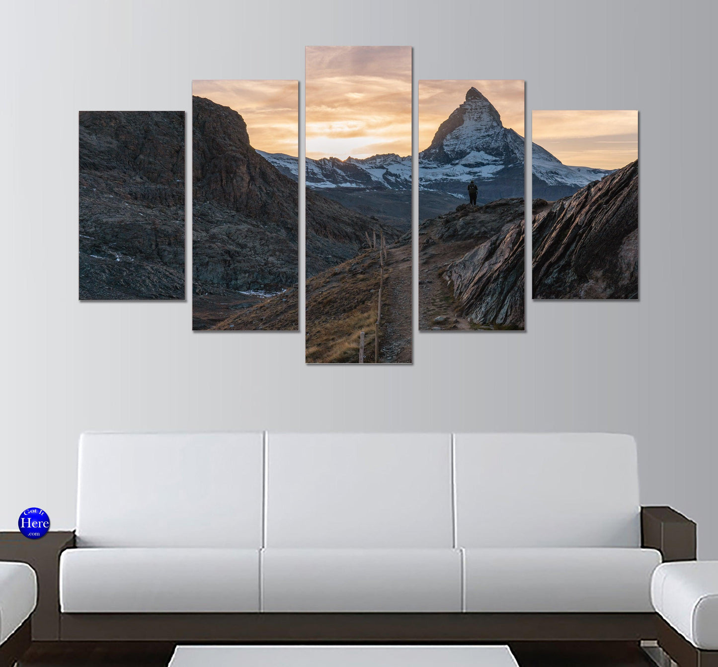 Road To The Matterhorn, Zermatt, Switzerland 5 Panel Canvas Print Wall Art - GotItHere.com