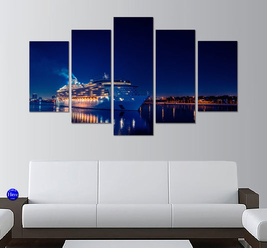 Royal Caribbean Freedom Of The Seas Port Miami 5 Panel Canvas Print Wall Art - GotItHere.com