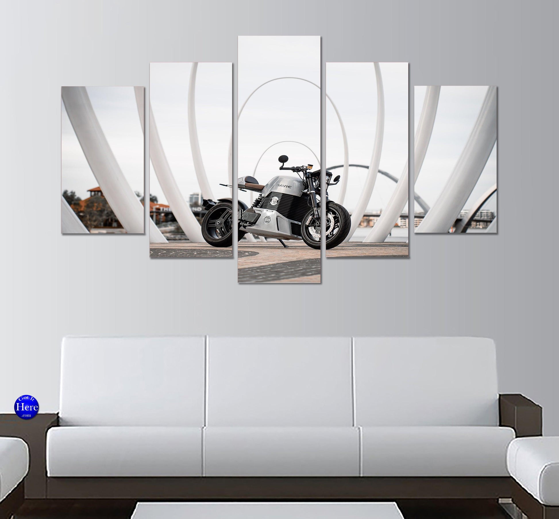 Savic Motorcycles C-Series High Performance Electric Motorcycle 5 Panel Canvas Print Wall Art - GotItHere.com