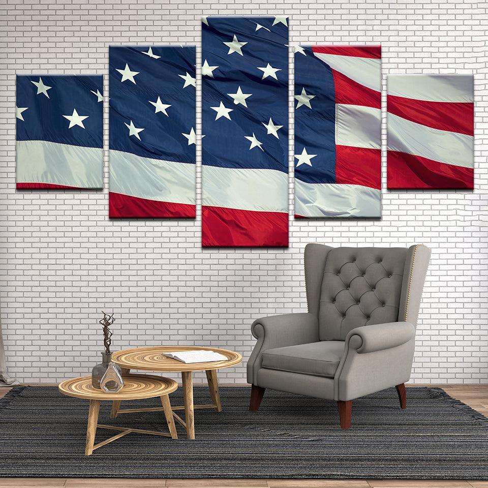 American Flag 5 Panel Canvas Print Wall Art - GotItHere.com