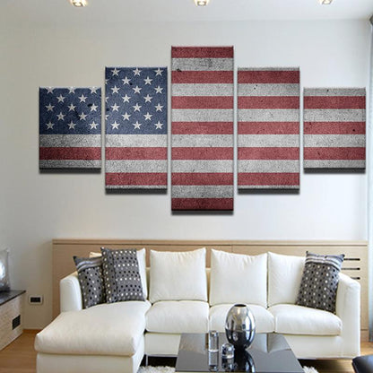 American Flag 5 Panel Canvas Print Wall Art - GotItHere.com