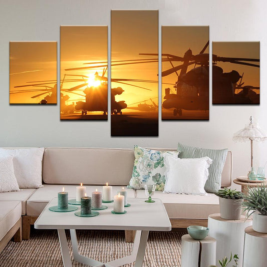 US Army Helicopters 5 Panel Canvas Print Wall Art - GotItHere.com