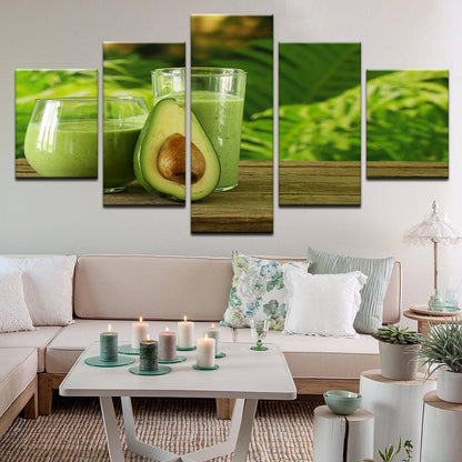 Avocado Juice Bar Smoothie 5 Panel Canvas Print Wall Art - GotItHere.com
