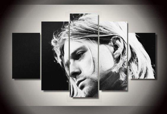 Kurt Cobain 5 Panel Canvas Print Wall Art Nirvana - GotItHere.com