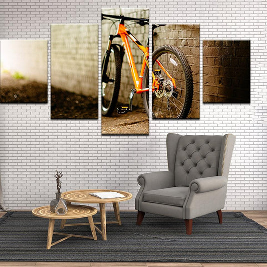 Mountain Bike In The Alley 5 Panel Canvas Print Wall Art - GotItHere.com