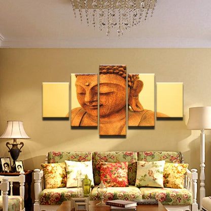 Buddha 5 Panel Canvas Print Wall Art - GotItHere.com