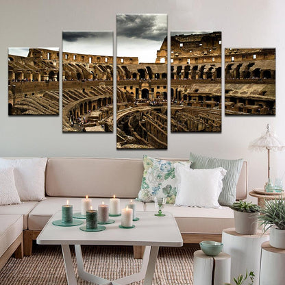 Colosseum Rome Italy 5 Panel Canvas Print Wall Art - GotItHere.com