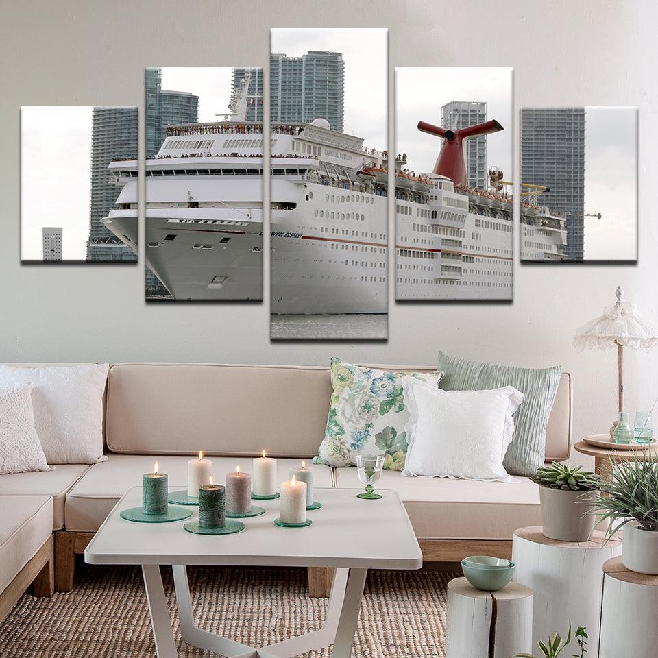 Carnival Cruise Lines Ecstasy Ship 5 Panel Canvas Print Wall Art - GotItHere.com