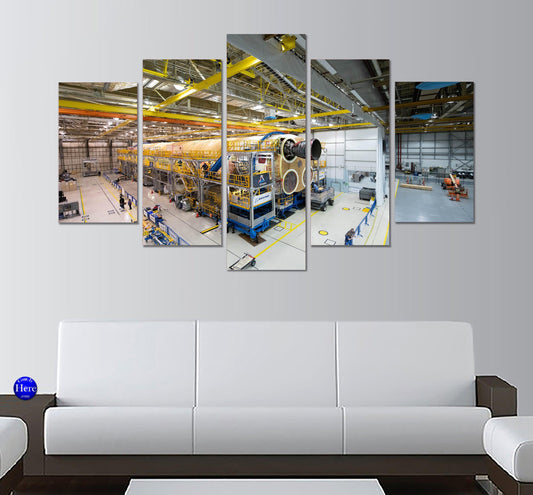 NASA Attaches First of 4 RS-25 Engines to Artemis I Rocket Stage 5 Panel Canvas Print Wall Art - GotItHere.com