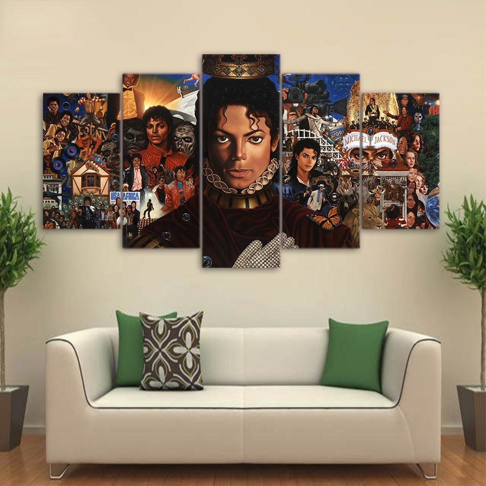 .Michael Jackson Collage 5 Panel Canvas Print Wall Art - GotItHere.com