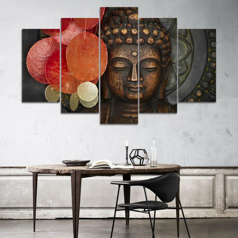 Buddha 5 Panel Canvas Print Wall Art - GotItHere.com