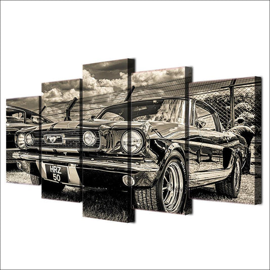 1965 Ford Mustang 5 Panel Canvas Print Wall Art - GotItHere.com