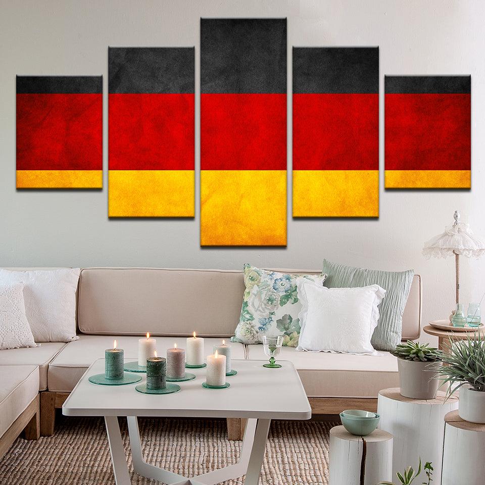 Germany German Deutschland Flag 5 Panel Canvas Print Wall Art - GotItHere.com