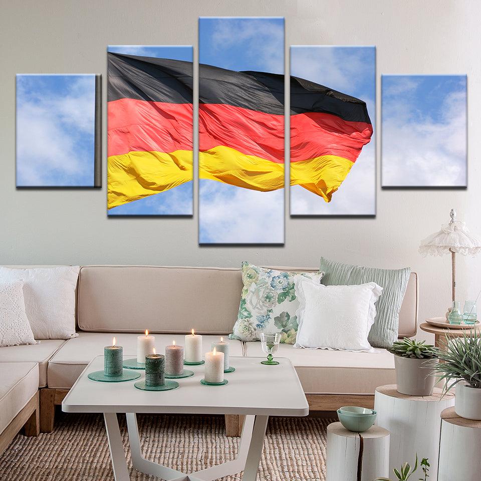 Germany German Deutschland Flag 5 Panel Canvas Print Wall Art - GotItHere.com