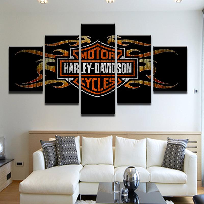Harley Davidson 5 Panel Canvas Print Wall Art - GotItHere.com