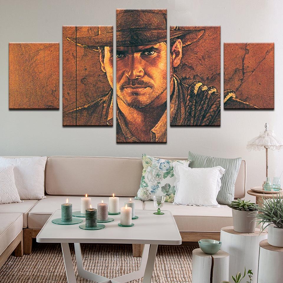 Indiana Jones 5 Panel Canvas Print Wall Art - GotItHere.com