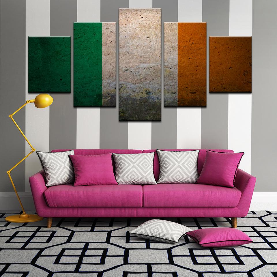 Ireland Irish Flag 5 Panel Canvas Print Wall Art - GotItHere.com
