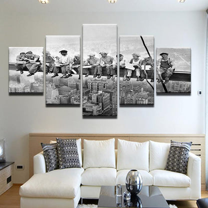 Lunch Atop A Skyscraper 5 Panel Canvas Print Wall Art - GotItHere.com