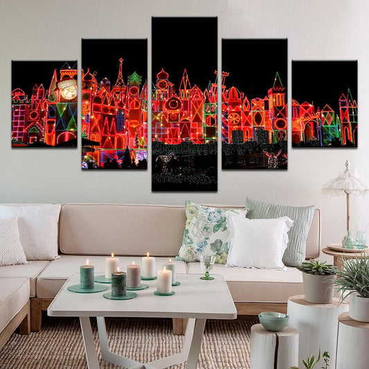 Disneyland It's A Small World 5 Panel Canvas Print Wall Art - GotItHere.com