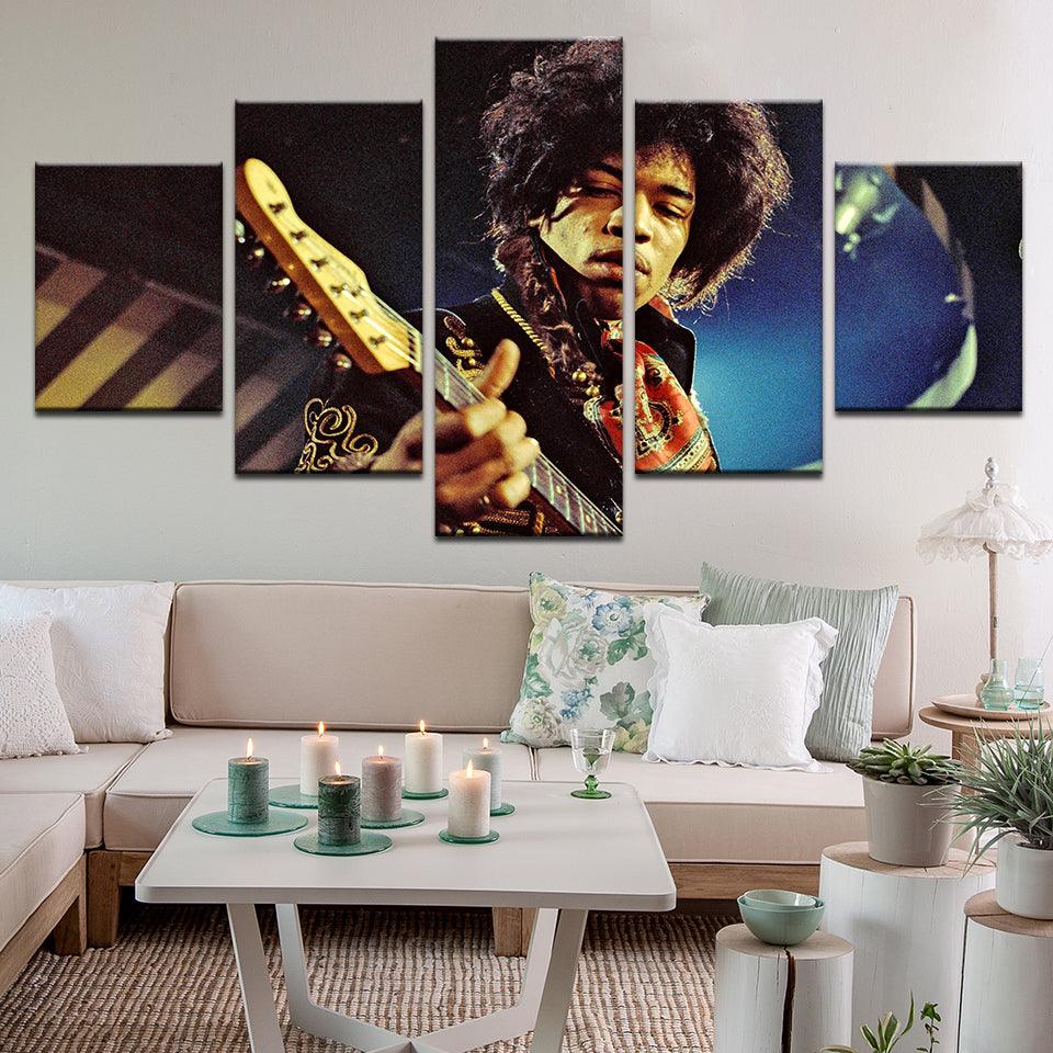 Jimi Hendrix 5 Panel Canvas Print Wall Art - GotItHere.com