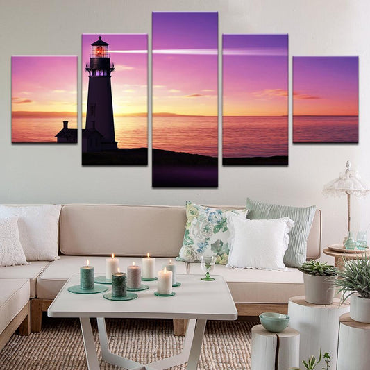 Lighthouse 5 Panel Canvas Print Wall Art - GotItHere.com