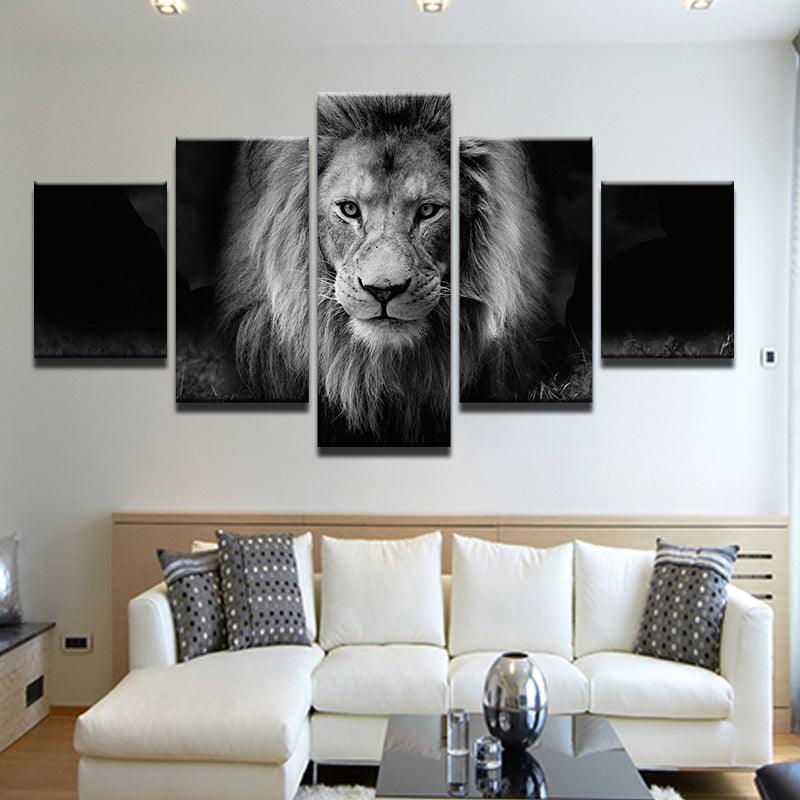 Lion 5 Panel Canvas Print Wall Art - GotItHere.com