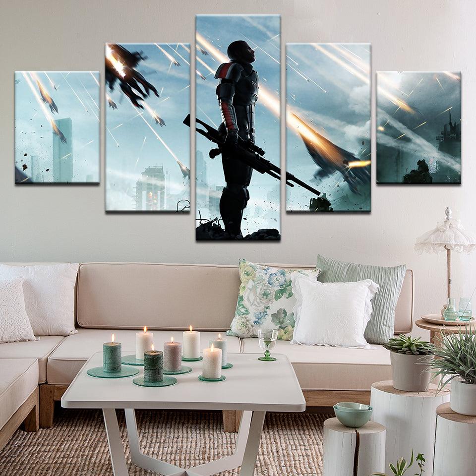 Mass Effect Commander Shepard 5 Panel Canvas Print Wall Art - GotItHere.com
