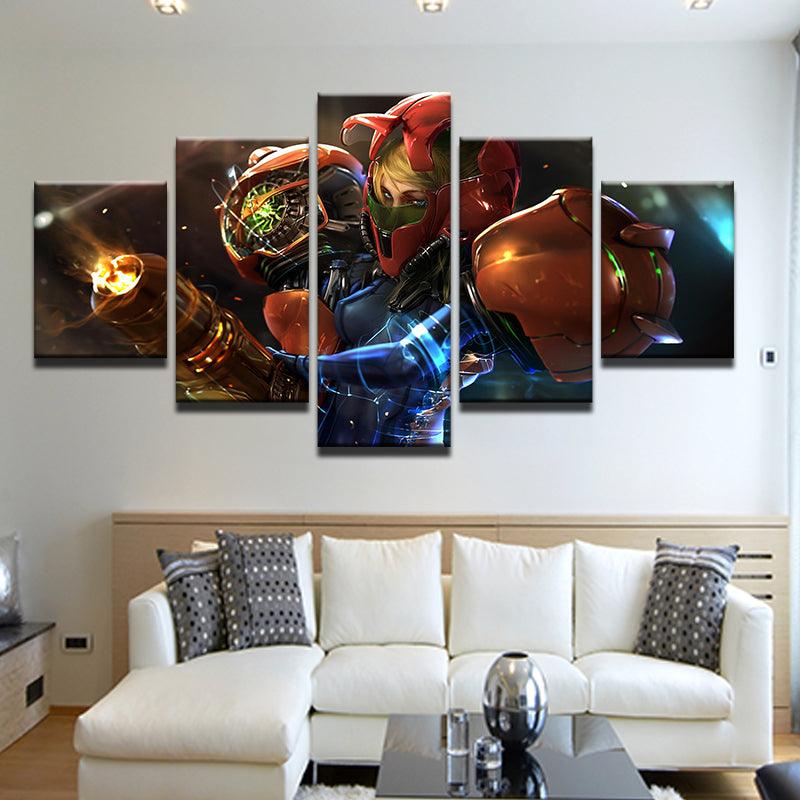 Metroid Prime 5 Panel Canvas Print Wall Art - GotItHere.com