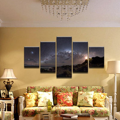 Milky Way 5 Panel Canvas Print Wall Art - GotItHere.com