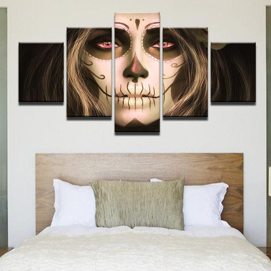 Dia De Los Muertos Day Of The Dead 5 Panel Canvas Print Wall Art - GotItHere.com