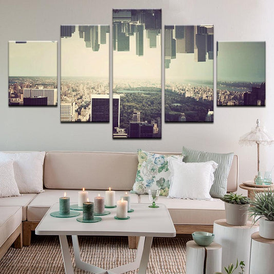 New York Los Angeles 5 Panel Canvas Print Wall Art - GotItHere.com