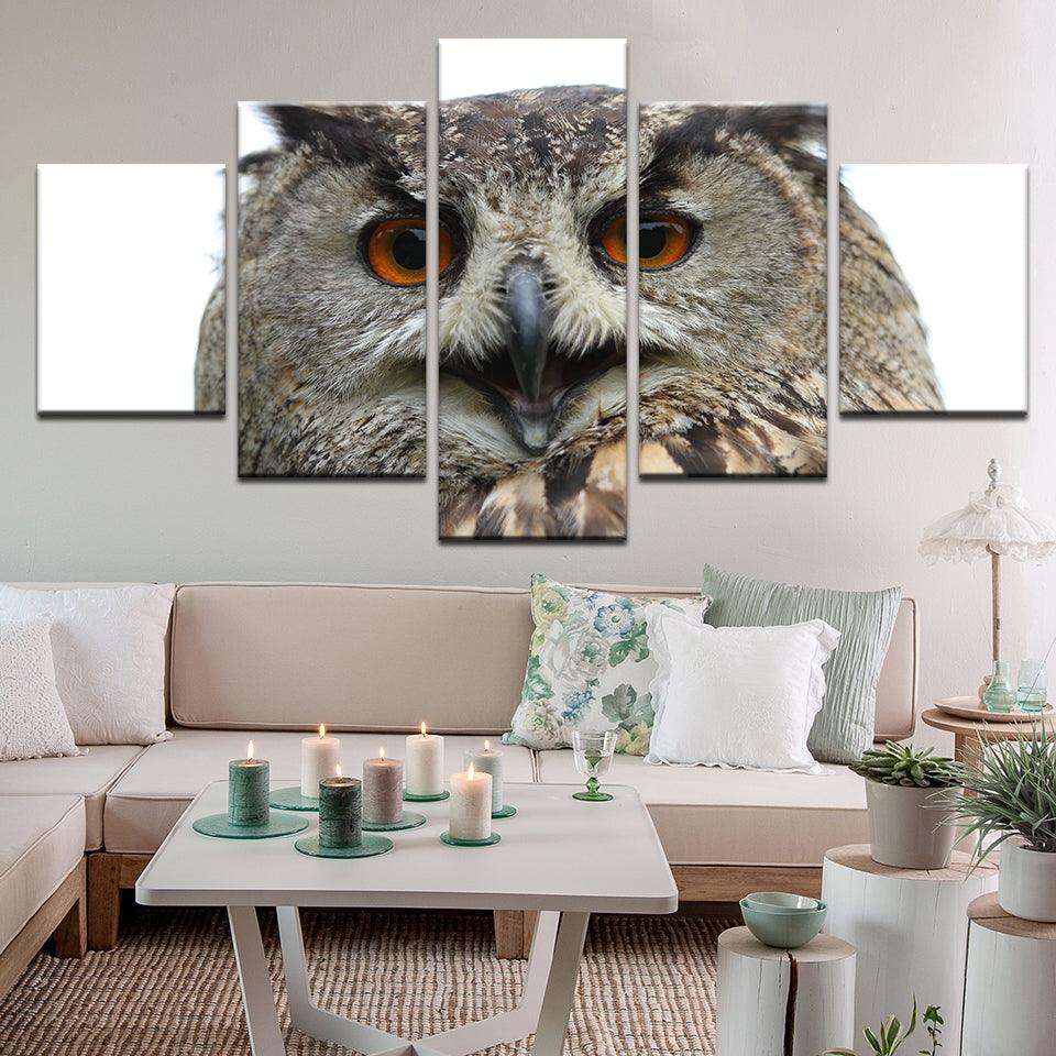 Great Horned Owl 5 Panel Canvas Print Wall Art - GotItHere.com